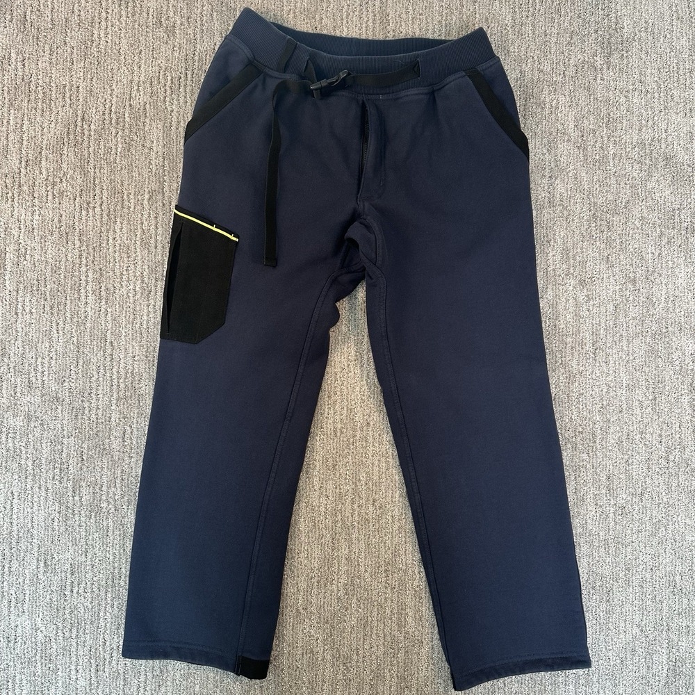 Duluth Trading Co Sweatpants Mens Medium‎ Navy Fleece Relaxed Fit Cargo Work